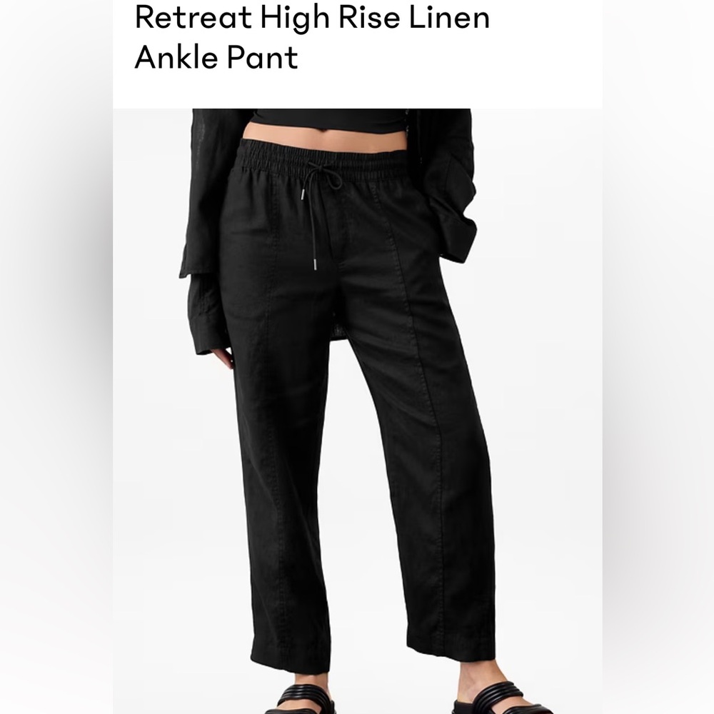 NWT retreat linen ankle pants, size S, Black, 100% European Linen